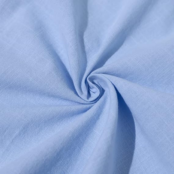 Camisas casuales de lino de algodón de manga larga para hombre, con botones, lisas, lisas, enrollables, para verano y playa